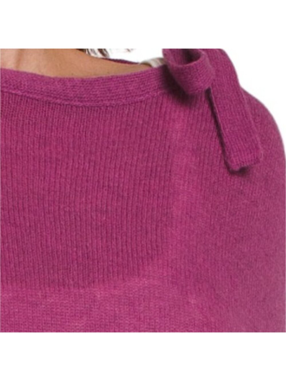 PORTOLANO Wool Blend Poncho With Eyelash Fringes And Bow - Picture 3 of 4